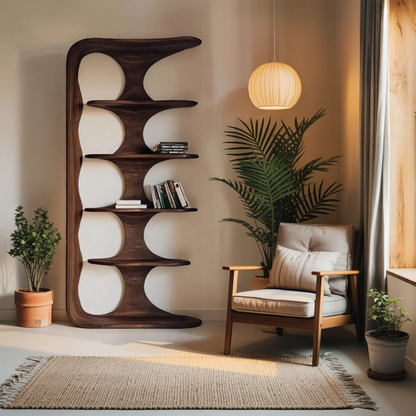 Contemporary Sculptural Vertical Bookshelf For Living Room Kitchnce