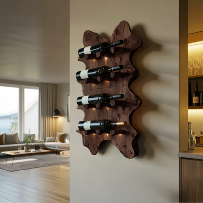 Rustic Live Edge Wall Wine Rack For Cozy Dining Rooms Kitchnce