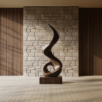Mid Century Abstract Wooden Sculpture For Outdoor Garden Kitchnce
