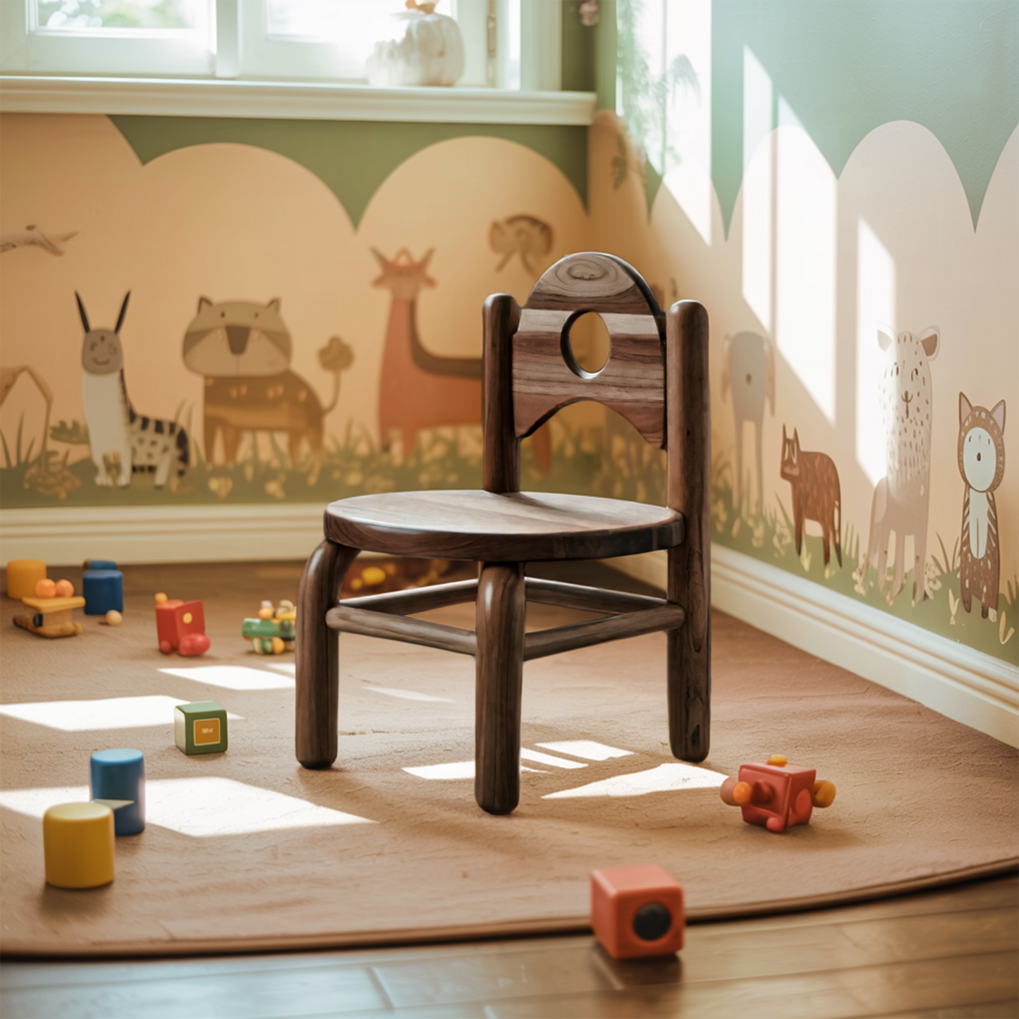 Montessori Toddler Chair With Round Backrest For Playroom Preschool And Nursery Kitchnce
