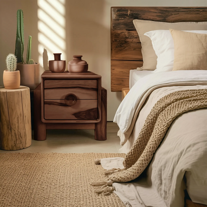 Modern Nightstand With Round Handle Bedside Table For Bedroom And Living Room Kitchnce