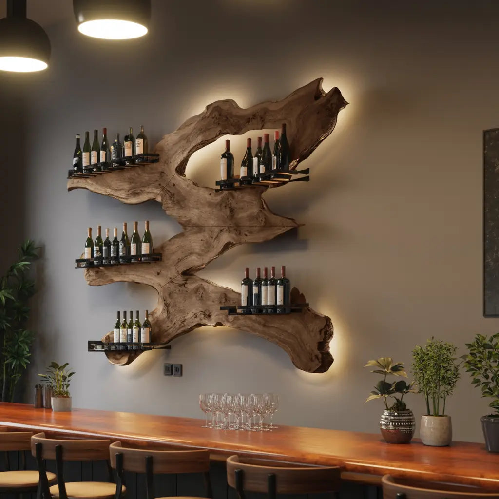 Handcrafted Wine Holder For Kitchen Wine Wall Accent Kitchnce