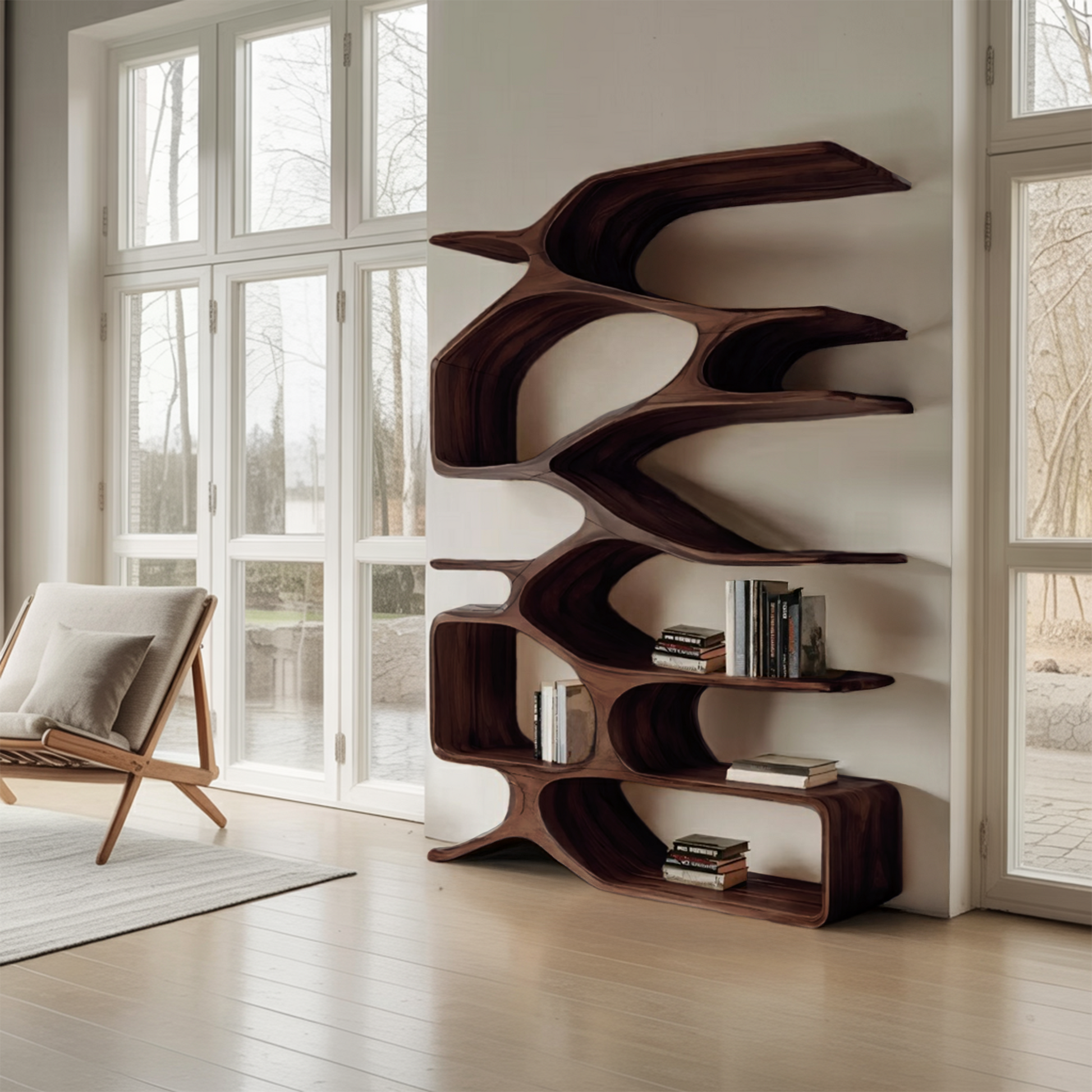 Organic Sculptural Bookshelf For Living Decor Kitchnce