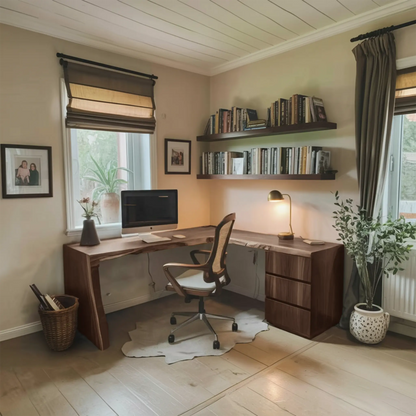 Modern Live Edge L Shaped Desk For Minimalist Home Office Kitchnce