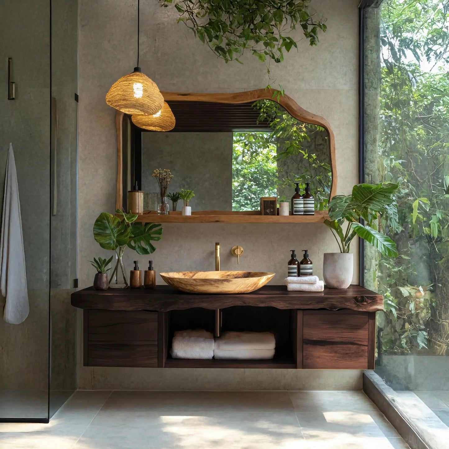 Natural Wood Floating Vanity For Bathroom Upgrade Kitchnce