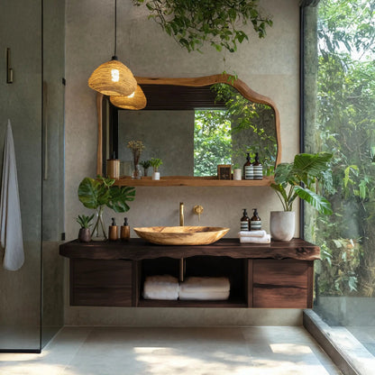 Natural Wood Floating Vanity For Bathroom Upgrade Kitchnce