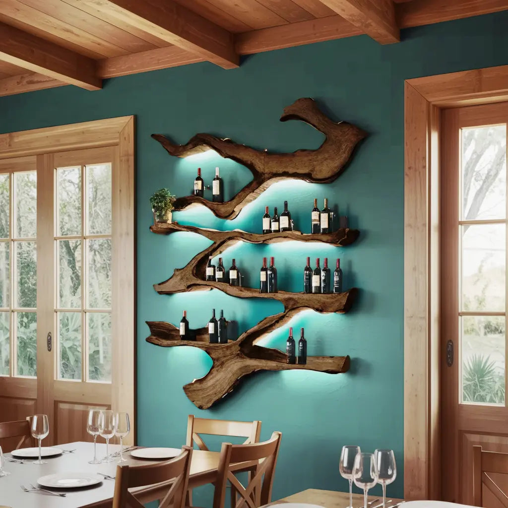 Farmhouse Wine Holder For Furniture Wine Rack Display Kitchnce