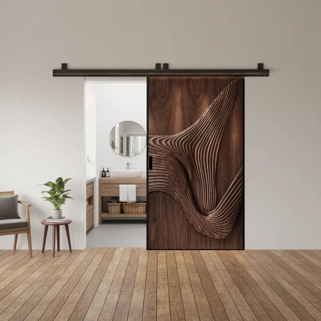 Modern Carved Sliding Door For Bathroom And Entrance Kitchnce
