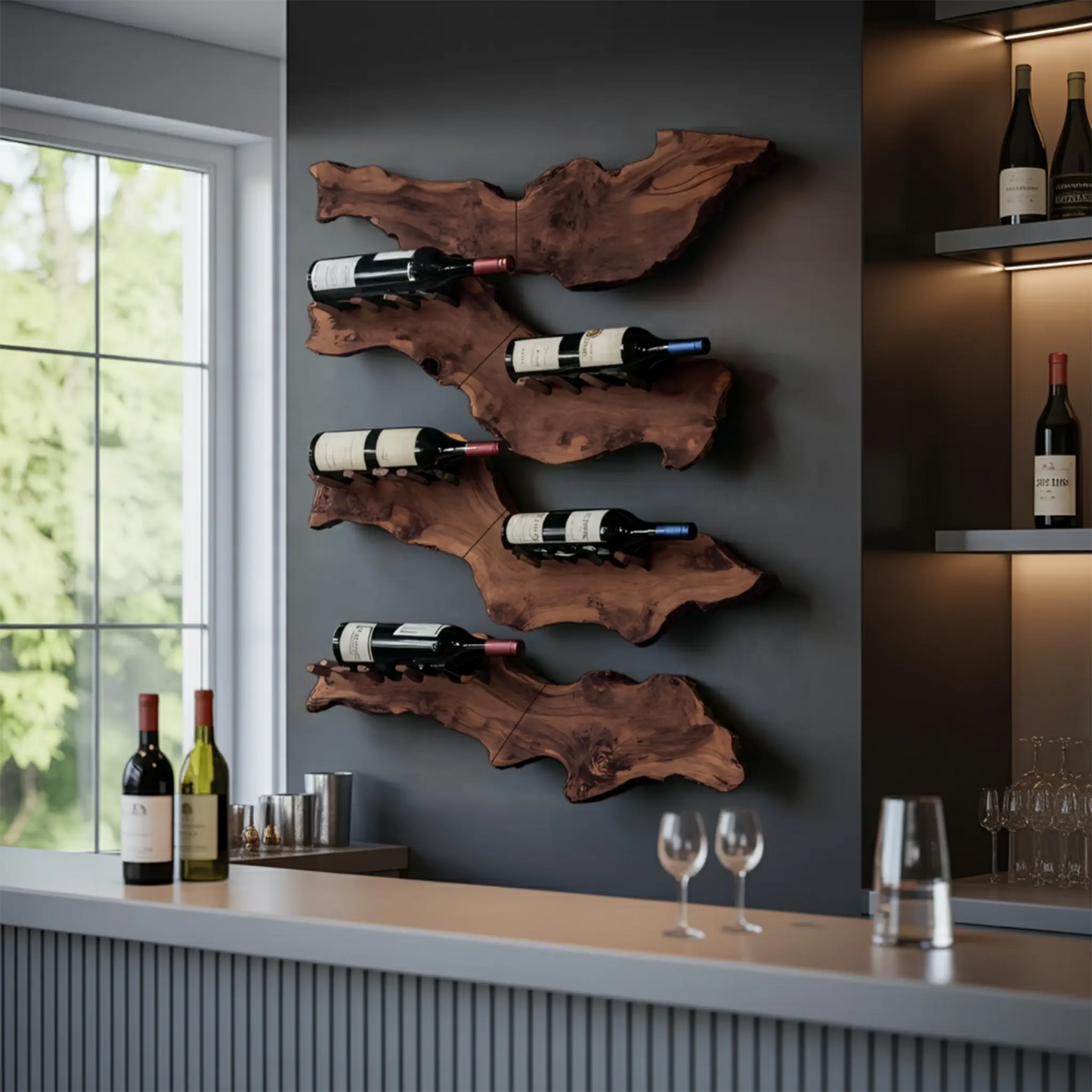 Farmhouse Wooden Wine Holder For Entryway Wine Storage Decor Kitchnce