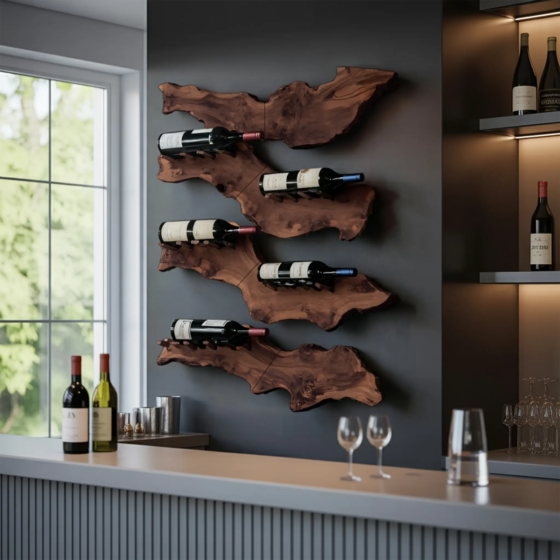 Farmhouse Wooden Wine Holder For Entryway Wine Storage Decor Kitchnce