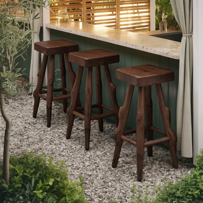 Rustic Handcrafted Bar Stools For Kitchen Or Patio Bar Kitchnce