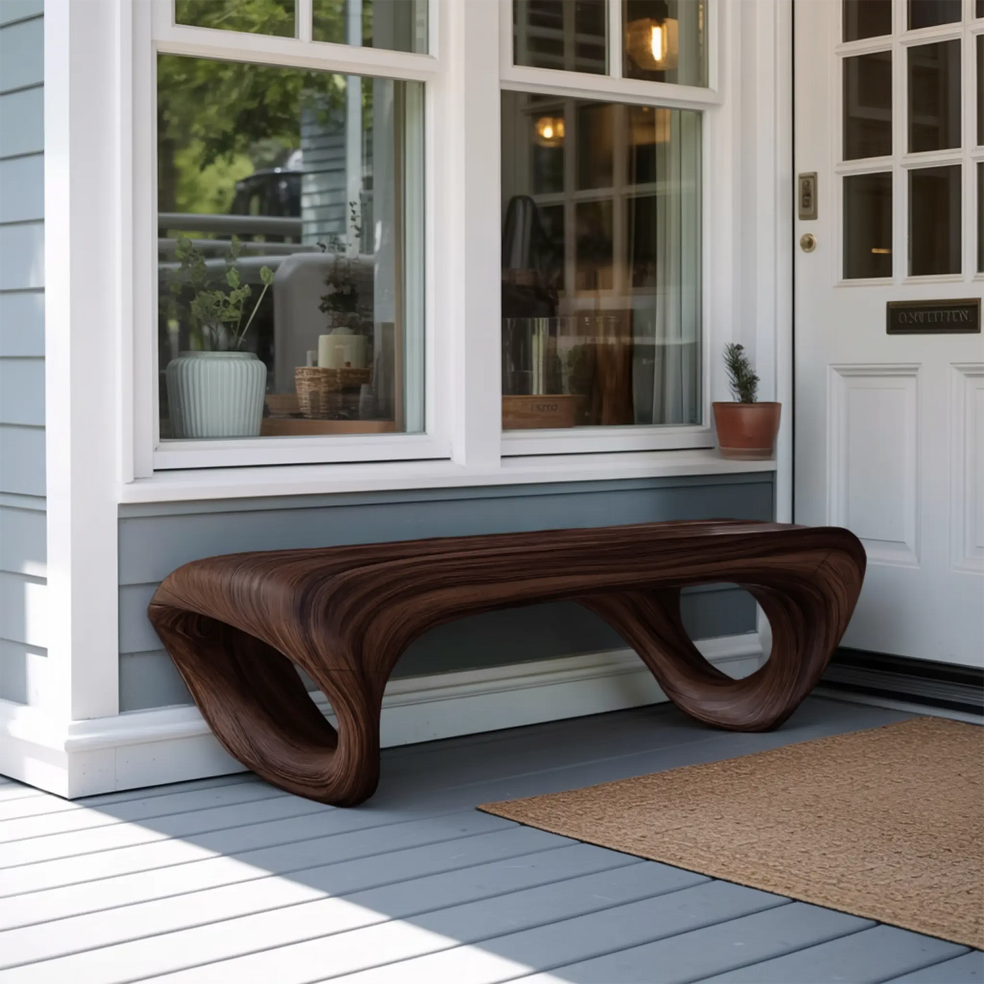 Modern Sculptural Outdoor Bench For Patio Or Garden Decor Kitchnce