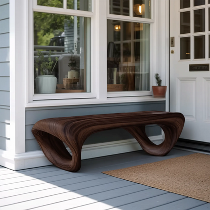 Modern Sculptural Outdoor Bench For Patio Or Garden Decor Kitchnce