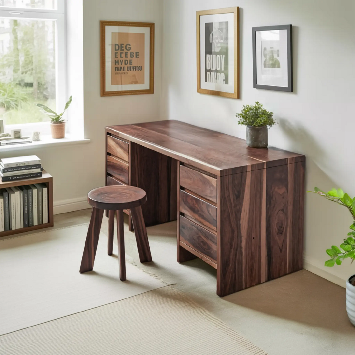 Modern Desk With Drawers Minimalist Office Table For Home Study And Workspace Kitchnce