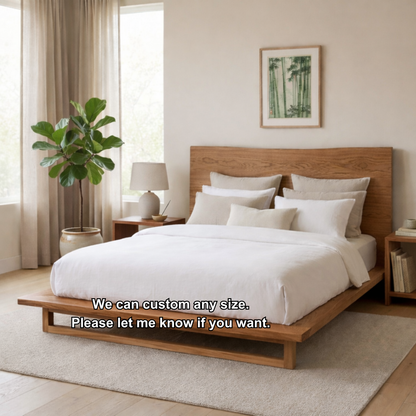 Solid Wood Platform Bed Frame with Low Profile & Minimalist Design