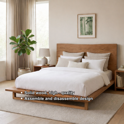 Solid Wood Platform Bed Frame with Low Profile & Minimalist Design