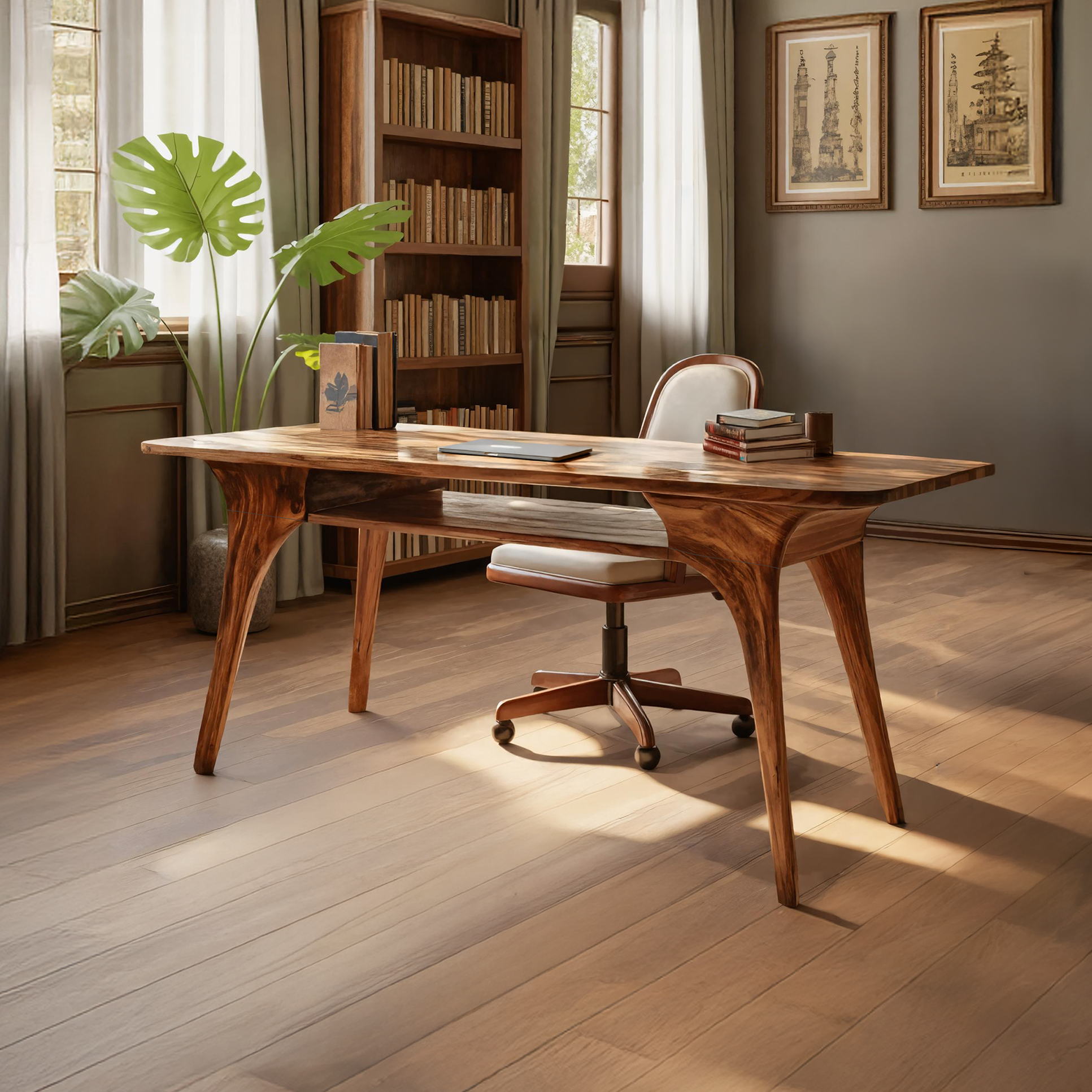 Modern Solid Wood Desk For Living Room And Office Decor Kitchnce
